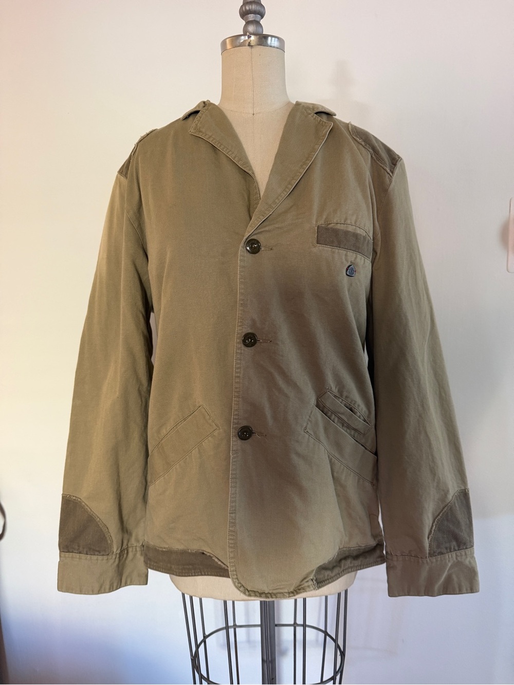 Element Olive Green Military Field Jacket with Patch Accents